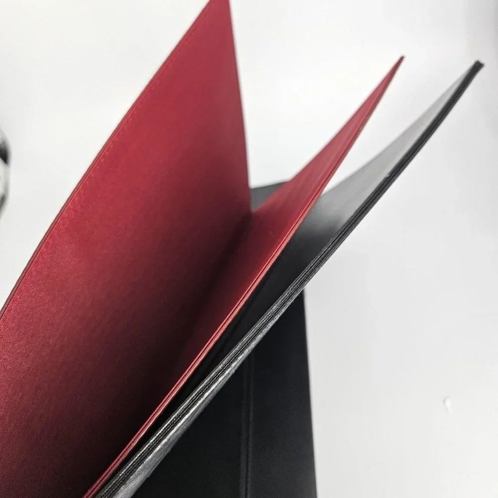 Infuse Faux Leather Folders Covers Lot Of 3 Black Red Insert Desk Organize Paper